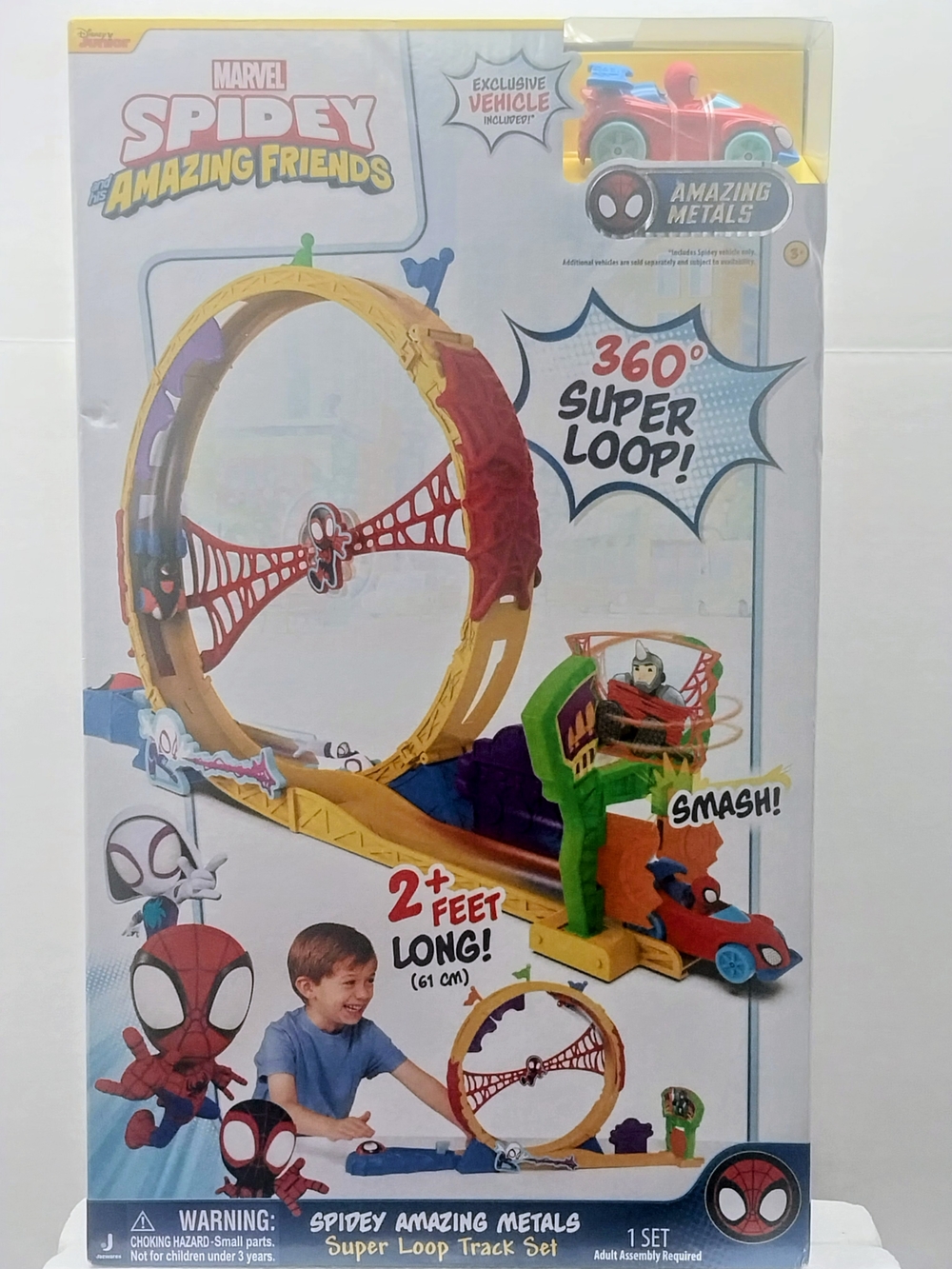 Marvel Spidey Amazing Friends 360° Super Loop Track - Red, Yellow, Blue
